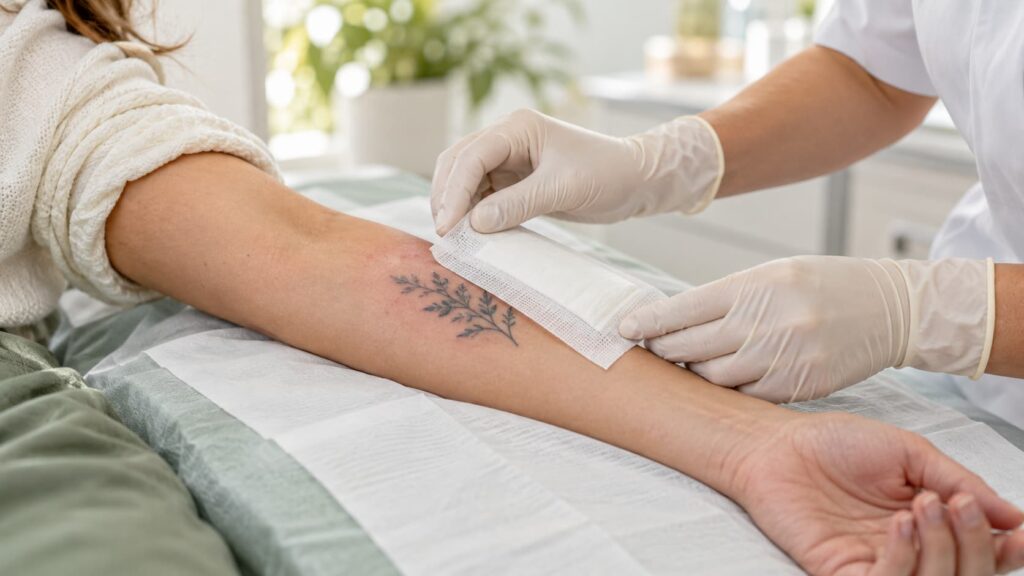 Pansement protecteur après un détatouage laser